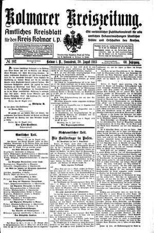 Kolmarer Kreiszeitung vom 30.08.1913