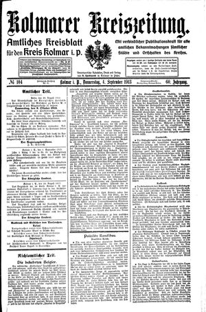 Kolmarer Kreiszeitung vom 04.09.1913