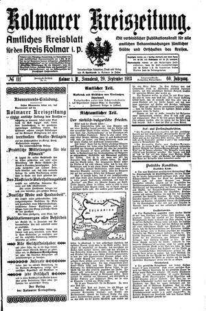 Kolmarer Kreiszeitung vom 20.09.1913