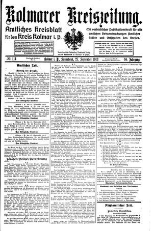 Kolmarer Kreiszeitung vom 27.09.1913