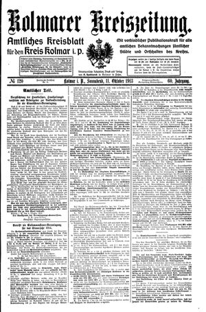 Kolmarer Kreiszeitung vom 11.10.1913