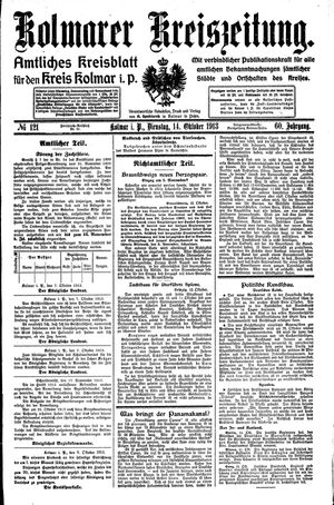Kolmarer Kreiszeitung vom 14.10.1913