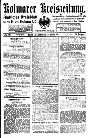Kolmarer Kreiszeitung vom 16.10.1913