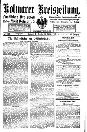 Kolmarer Kreiszeitung vom 21.10.1913