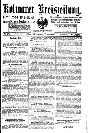 Kolmarer Kreiszeitung vom 25.10.1913