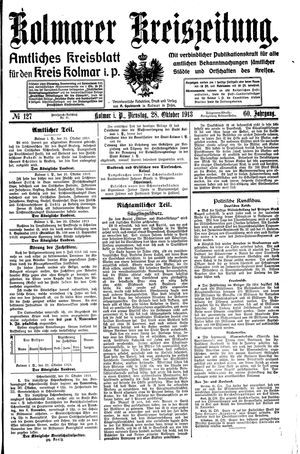 Kolmarer Kreiszeitung on Oct 28, 1913