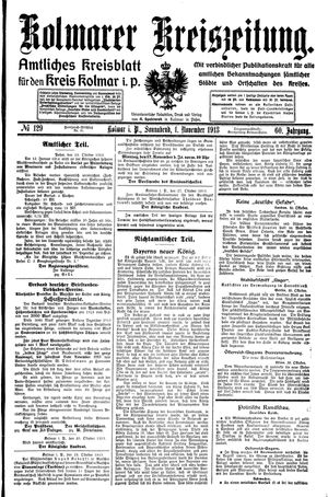 Kolmarer Kreiszeitung vom 01.11.1913