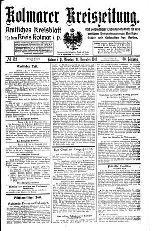 Kolmarer Kreiszeitung vom 11.11.1913