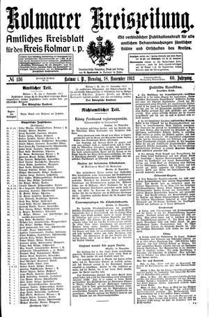 Kolmarer Kreiszeitung vom 18.11.1913