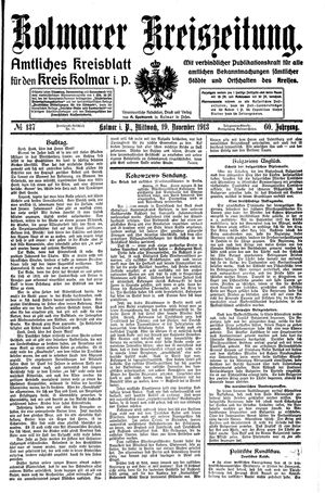 Kolmarer Kreiszeitung vom 19.11.1913