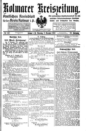 Kolmarer Kreiszeitung vom 02.12.1913