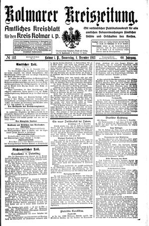 Kolmarer Kreiszeitung vom 04.12.1913