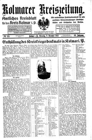 Kolmarer Kreiszeitung vom 09.12.1913