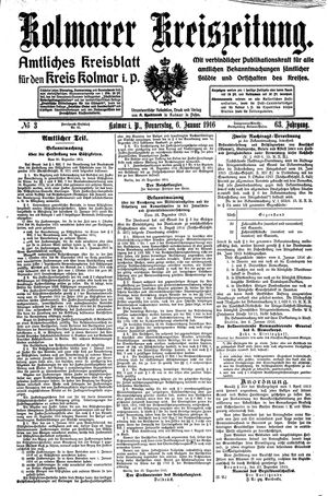 Kolmarer Kreiszeitung vom 06.01.1916