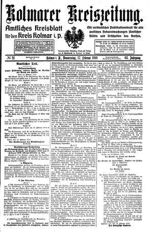Kolmarer Kreiszeitung vom 17.02.1916