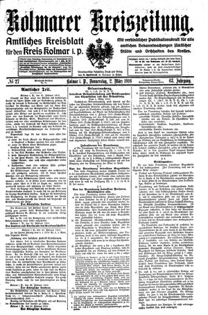 Kolmarer Kreiszeitung on Mar 2, 1916