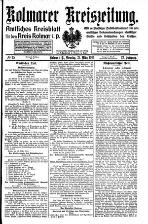 Kolmarer Kreiszeitung vom 21.03.1916