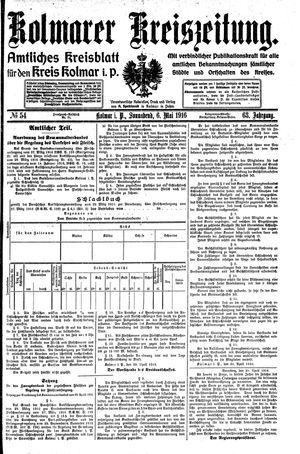 Kolmarer Kreiszeitung vom 06.05.1916