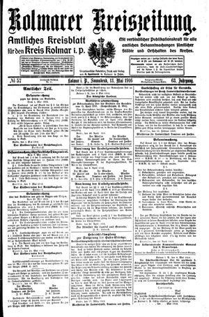 Kolmarer Kreiszeitung vom 13.05.1916