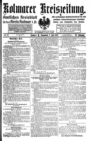 Kolmarer Kreiszeitung vom 01.07.1916