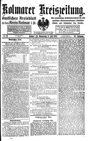 Kolmarer Kreiszeitung vom 06.07.1916
