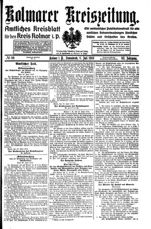 Kolmarer Kreiszeitung vom 08.07.1916