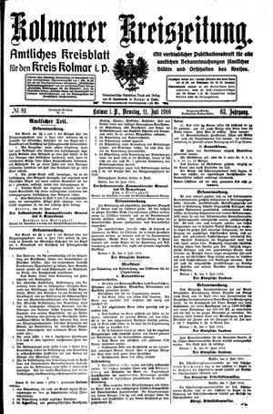 Kolmarer Kreiszeitung vom 11.07.1916