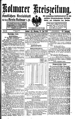 Kolmarer Kreiszeitung vom 25.07.1916