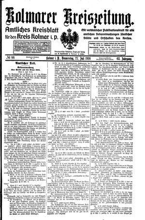 Kolmarer Kreiszeitung vom 27.07.1916