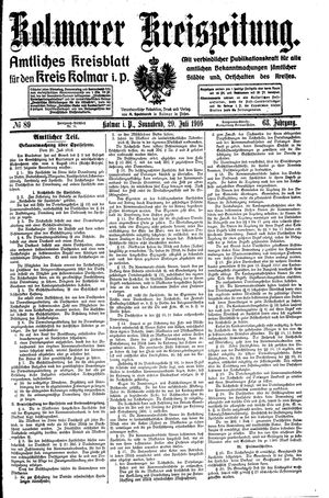 Kolmarer Kreiszeitung vom 29.07.1916