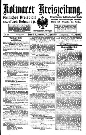 Kolmarer Kreiszeitung vom 26.08.1916