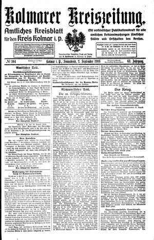 Kolmarer Kreiszeitung on Sep 2, 1916