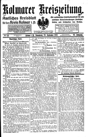 Kolmarer Kreiszeitung vom 23.09.1916