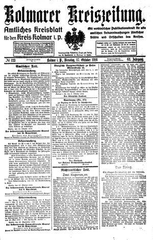 Kolmarer Kreiszeitung vom 17.10.1916