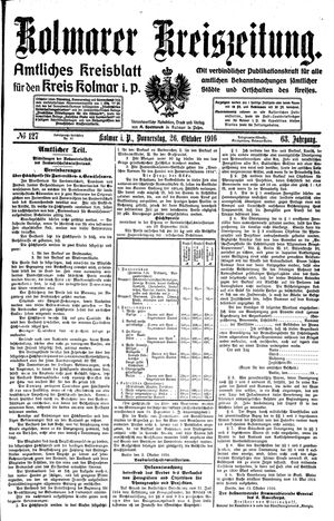 Kolmarer Kreiszeitung vom 26.10.1916
