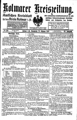 Kolmarer Kreiszeitung vom 28.10.1916