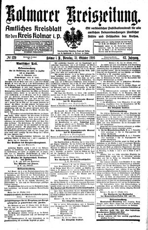 Kolmarer Kreiszeitung vom 31.10.1916