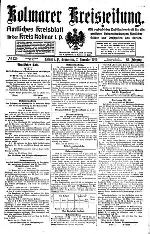 Kolmarer Kreiszeitung vom 02.11.1916