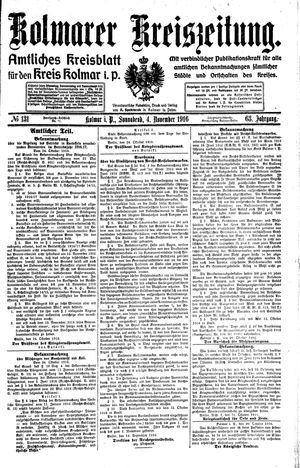 Kolmarer Kreiszeitung vom 04.11.1916
