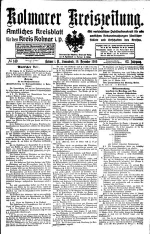 Kolmarer Kreiszeitung vom 16.12.1916