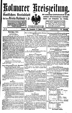 Kolmarer Kreiszeitung vom 13.01.1917