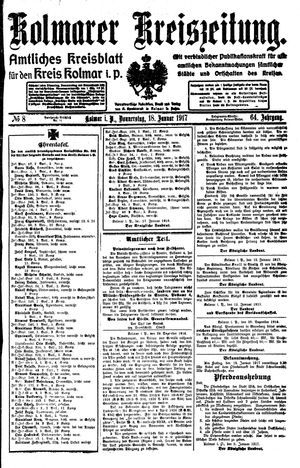 Kolmarer Kreiszeitung vom 18.01.1917