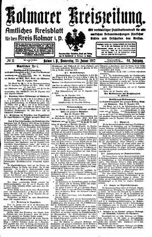 Kolmarer Kreiszeitung vom 25.01.1917