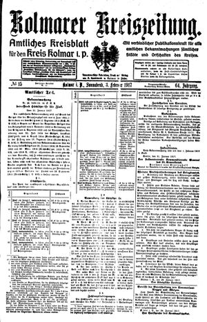 Kolmarer Kreiszeitung vom 03.02.1917
