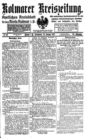 Kolmarer Kreiszeitung vom 24.02.1917