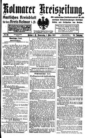 Kolmarer Kreiszeitung vom 01.03.1917