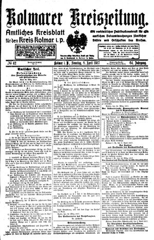 Kolmarer Kreiszeitung vom 08.04.1917