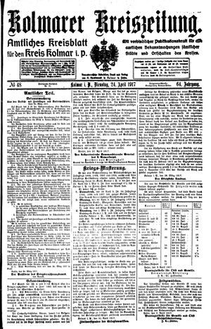 Kolmarer Kreiszeitung vom 24.04.1917