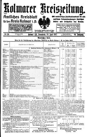 Kolmarer Kreiszeitung vom 28.04.1917