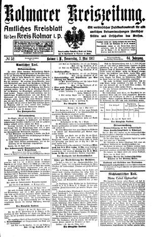 Kolmarer Kreiszeitung vom 03.05.1917